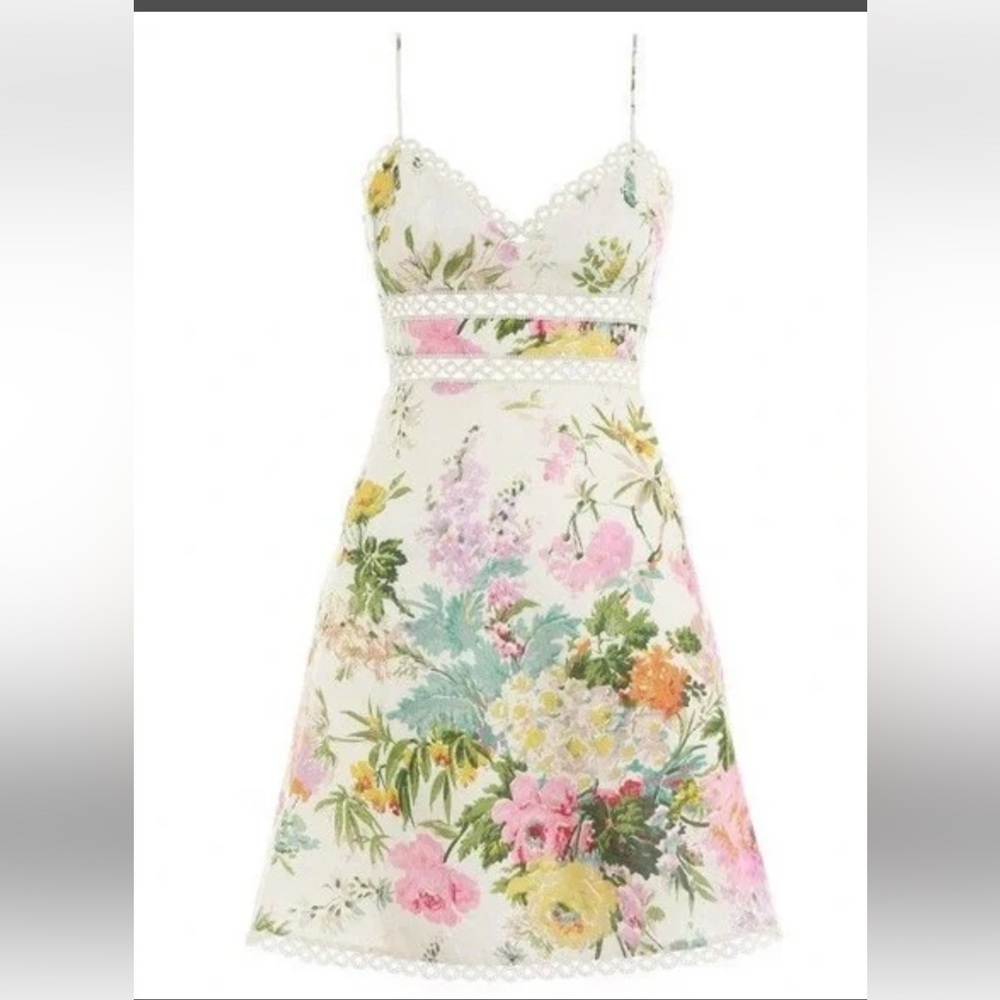 Zimmermann Floral Kids Dress in Cream and Multicolor